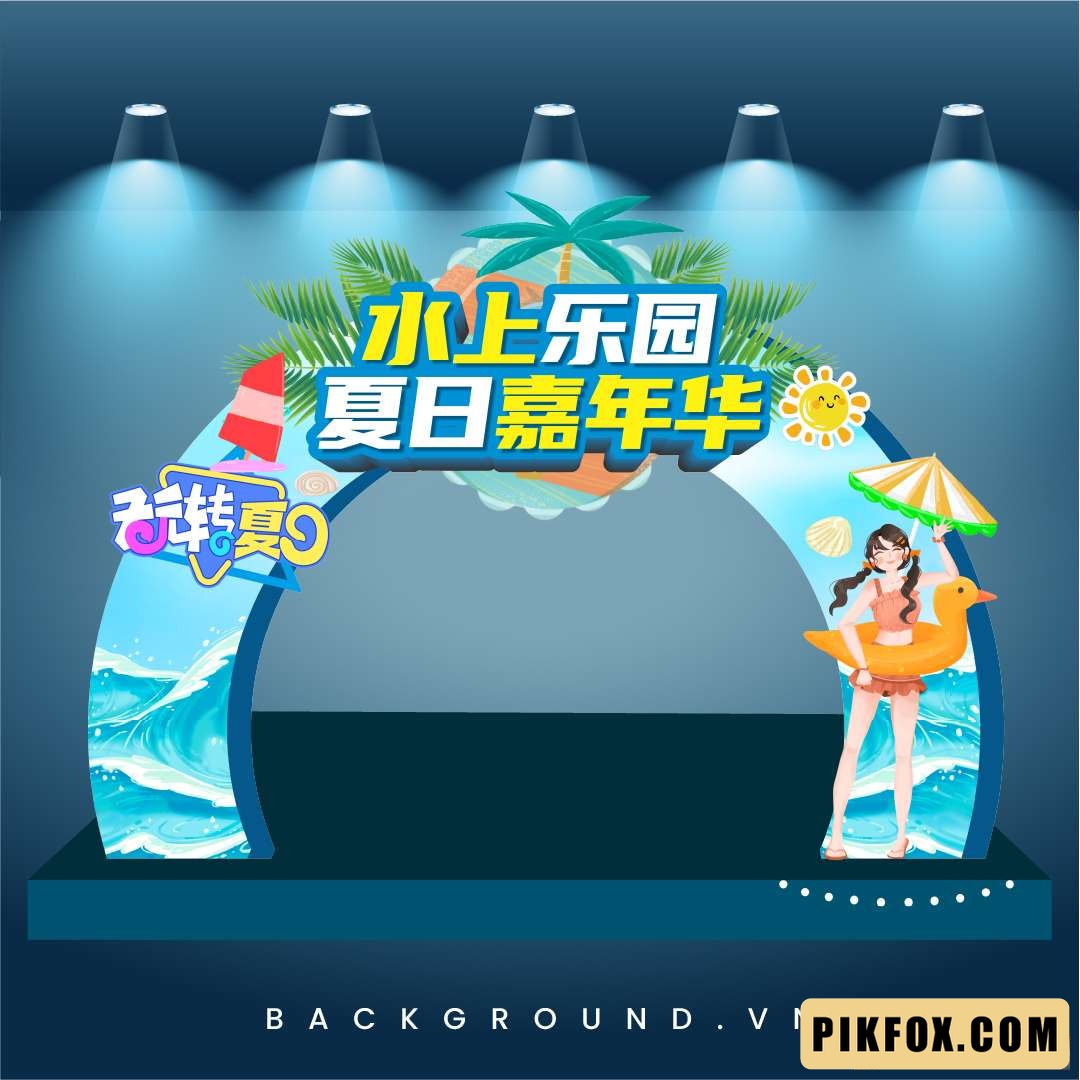 Cổng chào đón khách du lịch bãi biển đẹp mắt