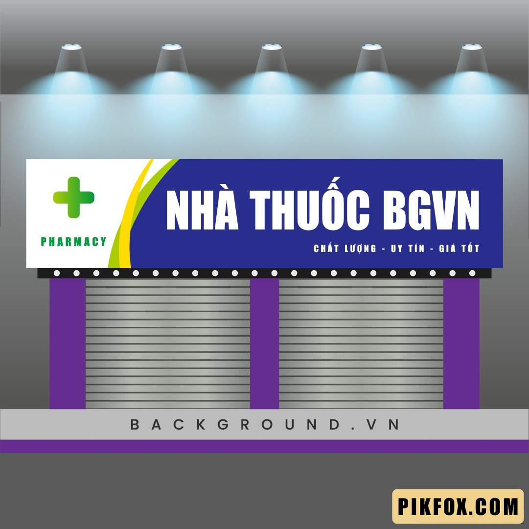 Mẫu biển bảng hiệu thuốc tone xanh dương (7)