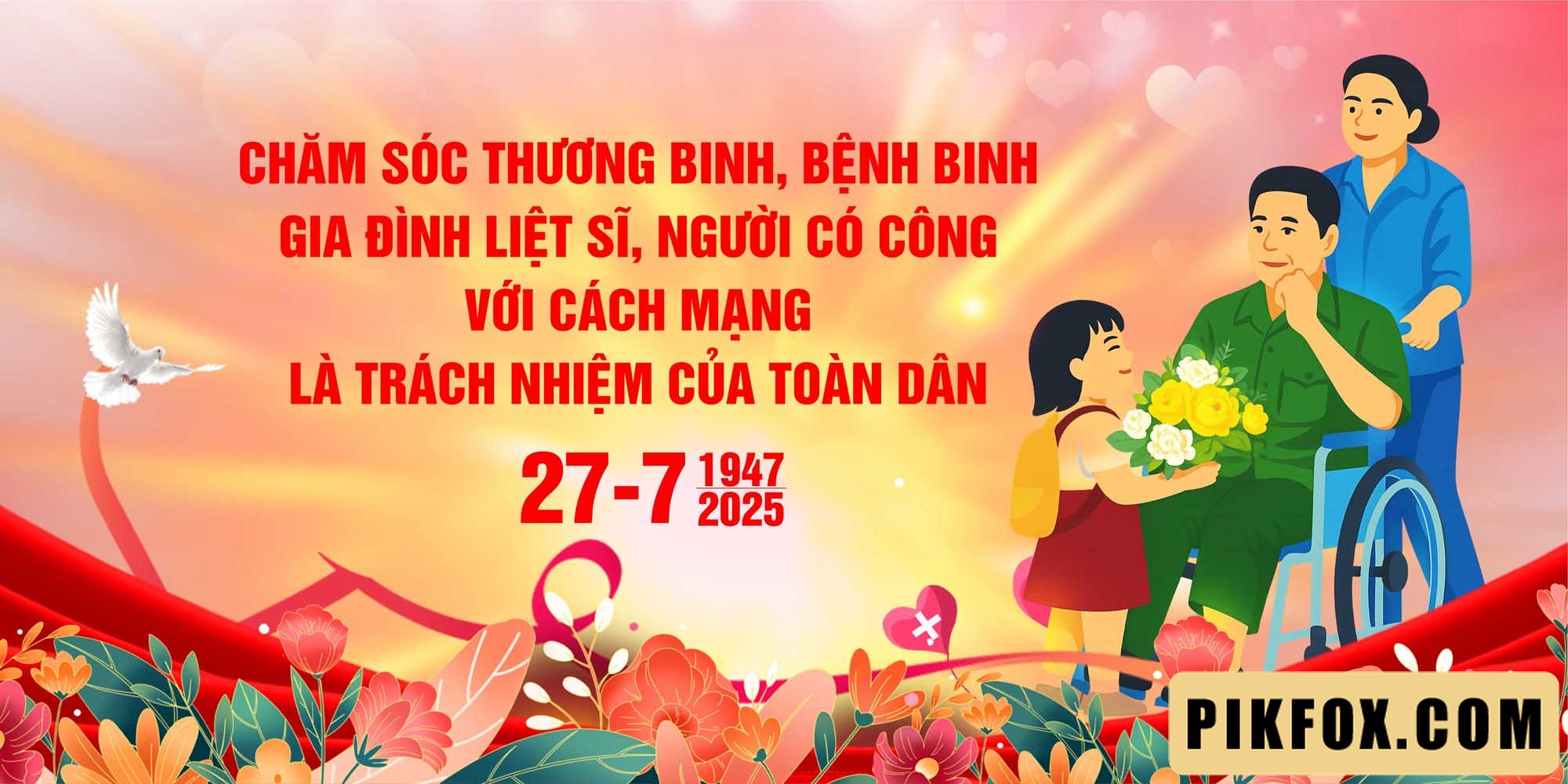 Pano cổ động ngày thương binh liệt sĩ 27-7
