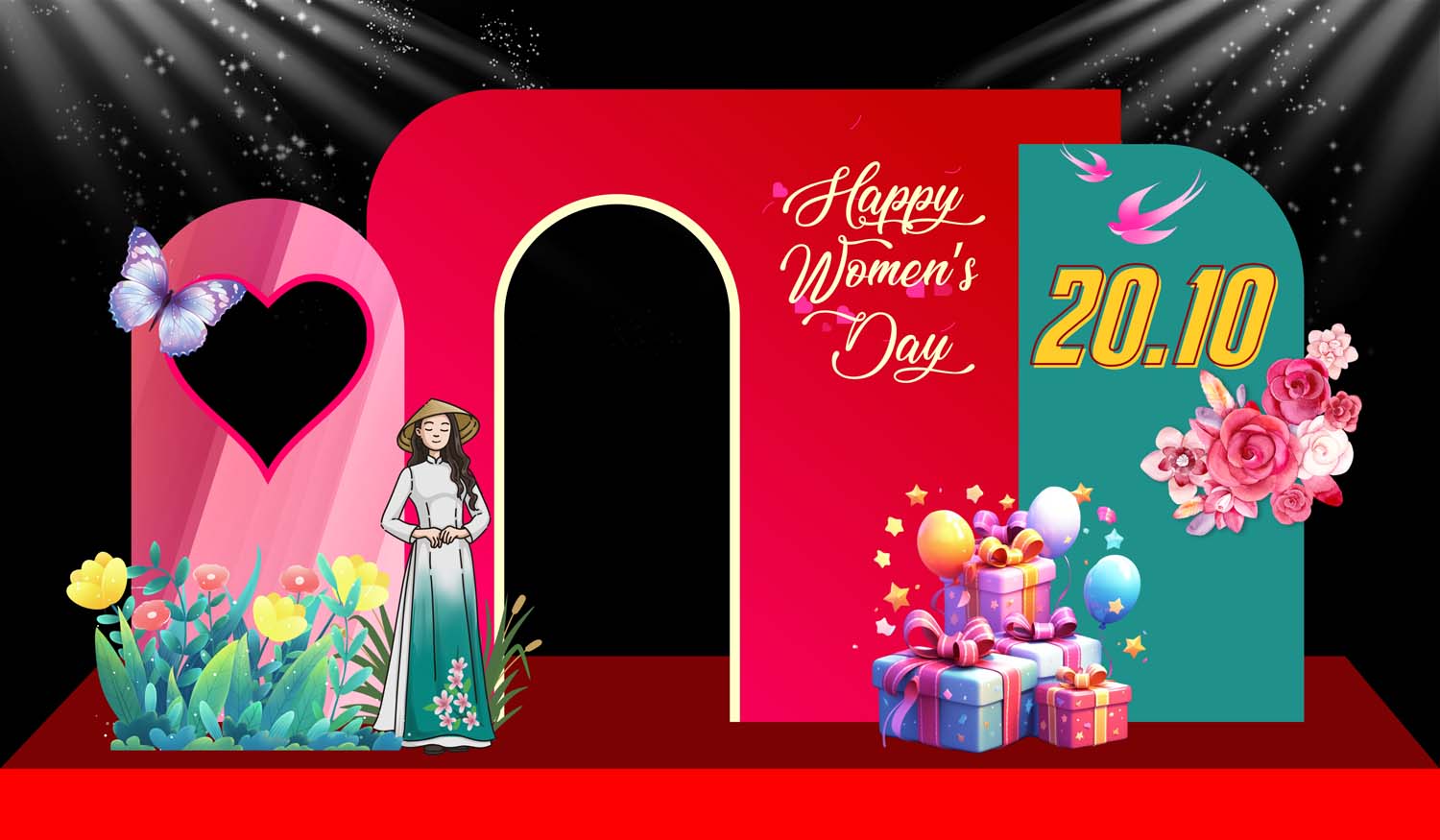 Phông nền sân khấu ngày Phụ Nữ Viêt Nam 20-10 (14)