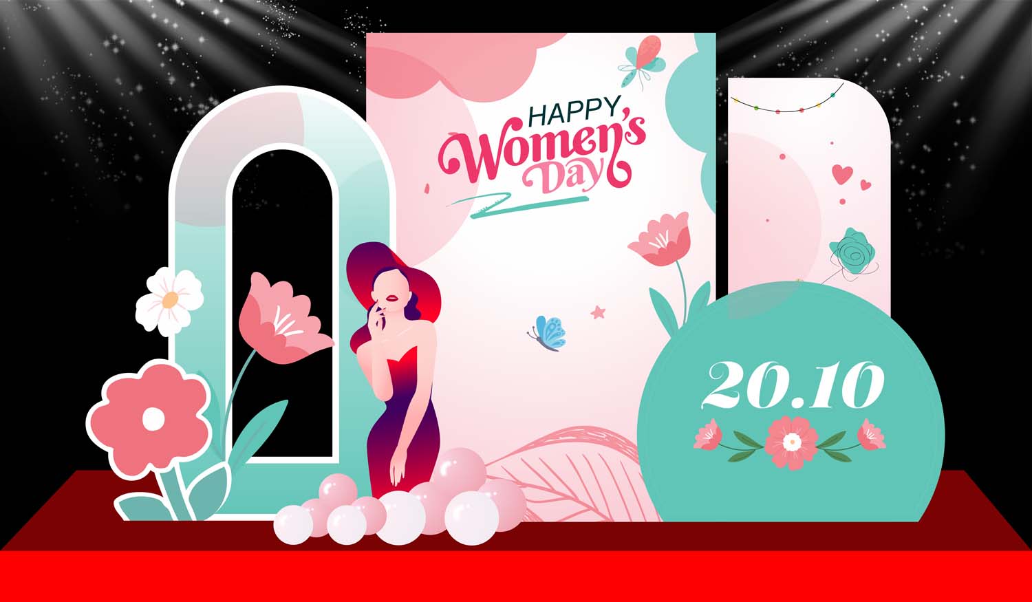 Phông nền sân khấu ngày Phụ Nữ Viêt Nam 20-10 (2)