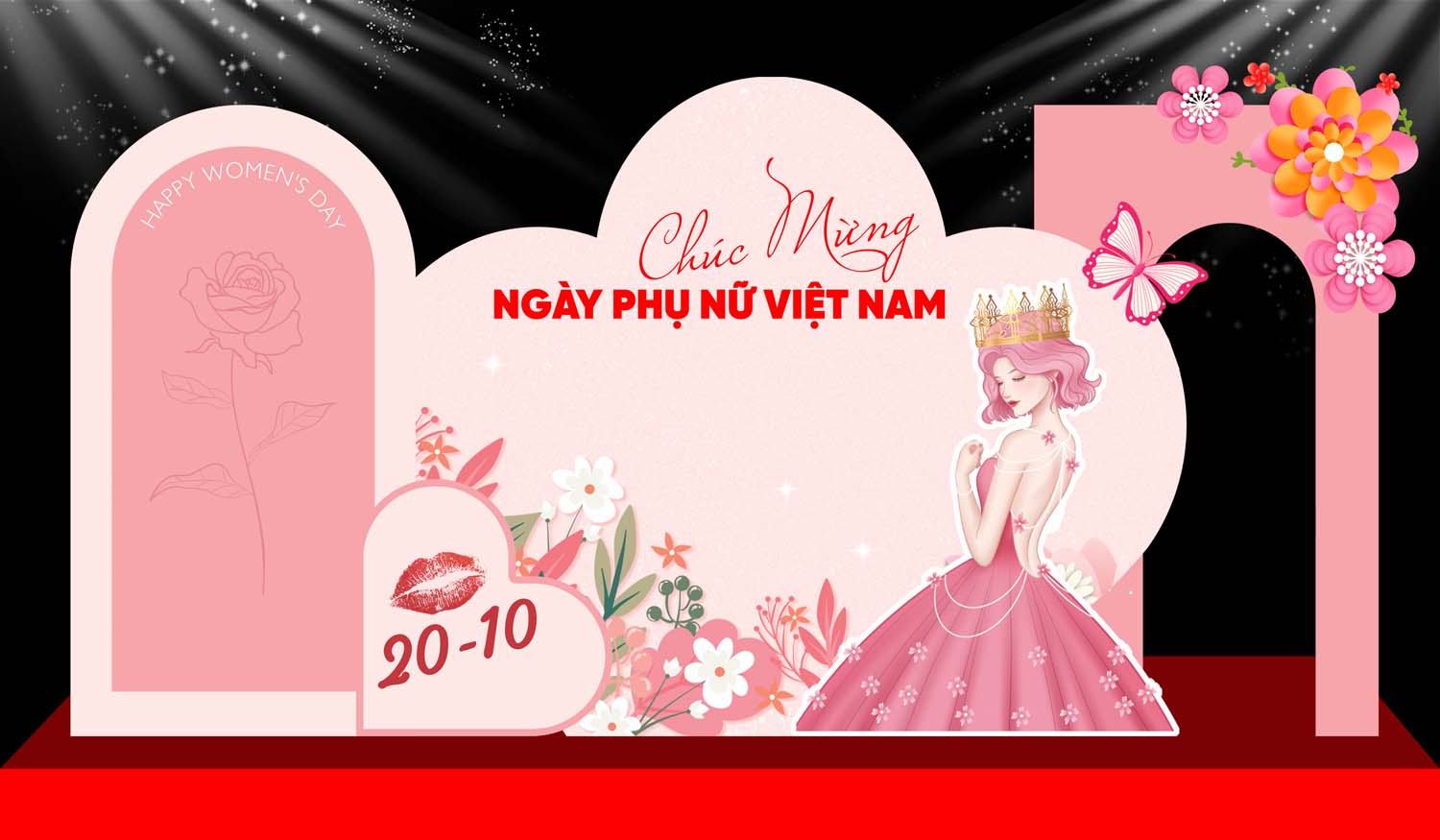 Phông nền sân khấu ngày Phụ Nữ Viêt Nam 20-10 (24)