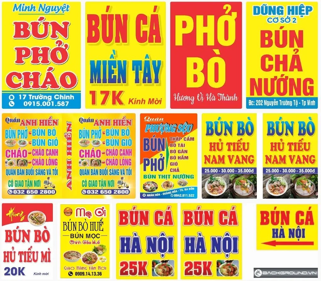 10+ Biển vẫy quán phở