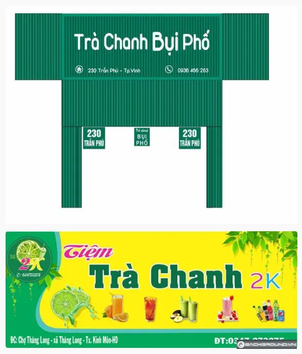 2+ Biển quảng cáo trà chanh