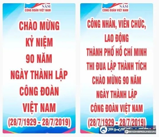 2+ Phướn treo Ngày thành lập công đoàn Việt Nam 28-7