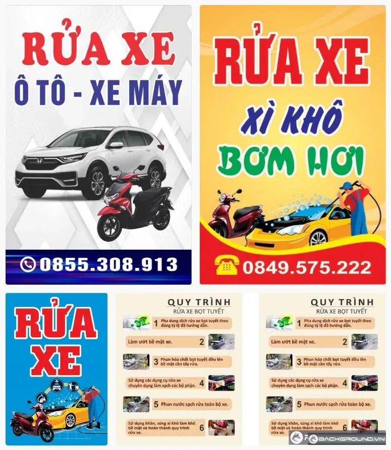 4+ Bảng hiệu rửa xe