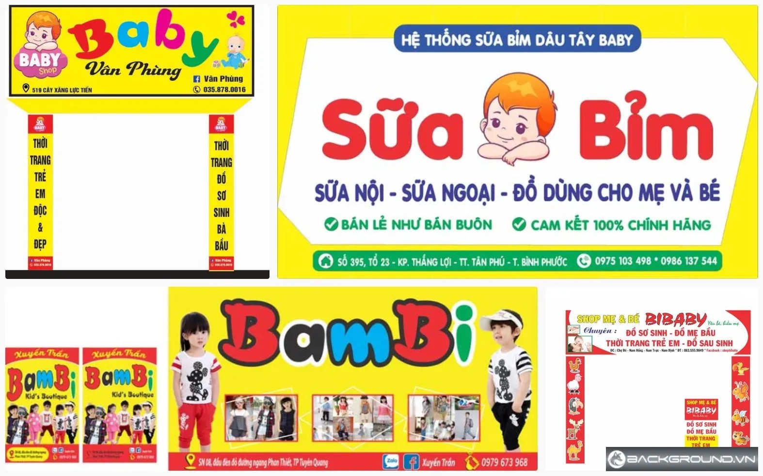 4+ Bảng hiệu shop mẹ và bé