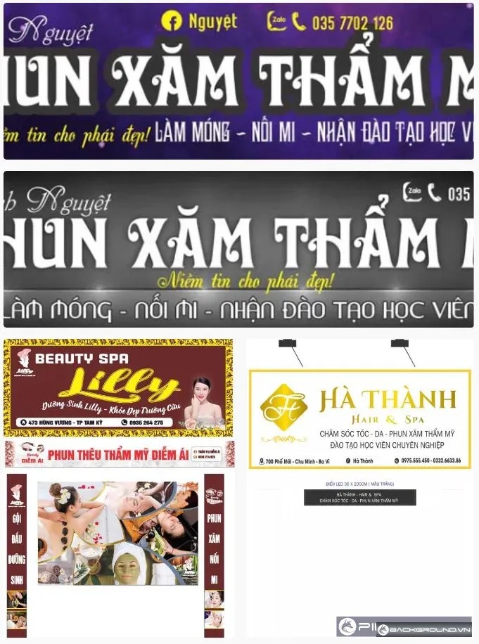 4+ Biển phun xăm thẩm mỹ