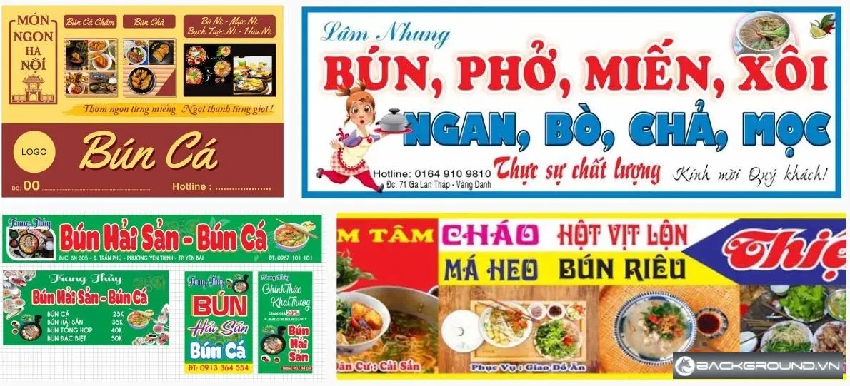 4+ Biển quảng cáo bún cá