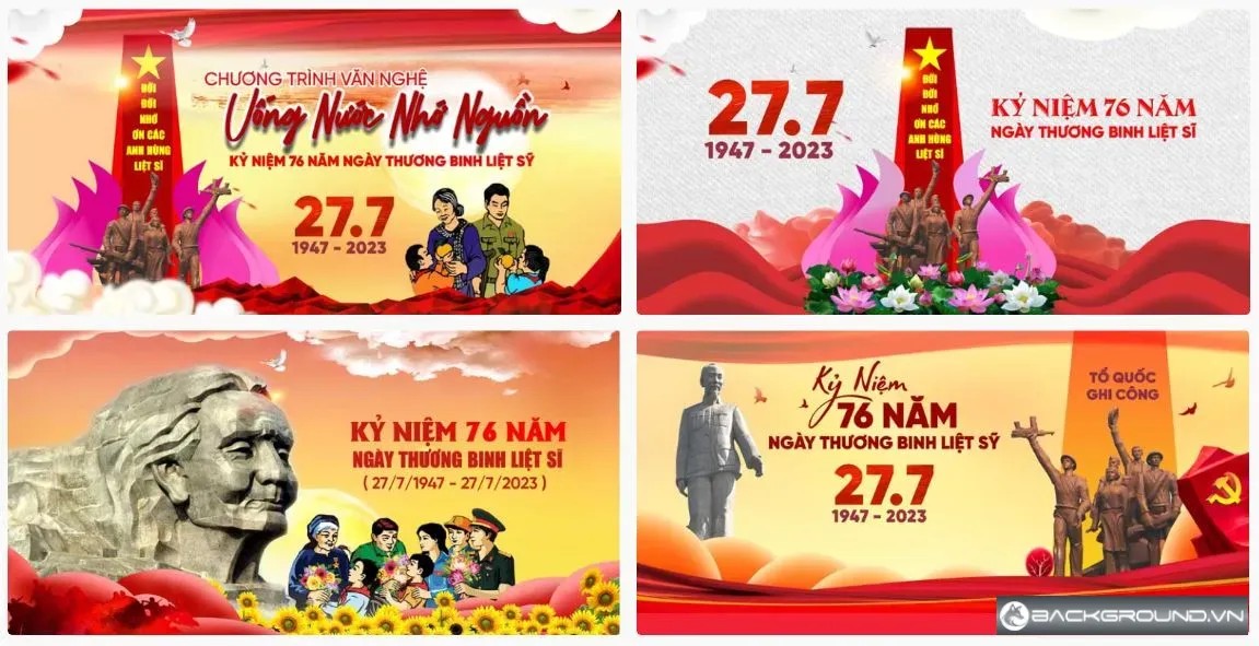 4+ Phông nền kỷ niệm 27-7 ngày thương binh liệt sĩ