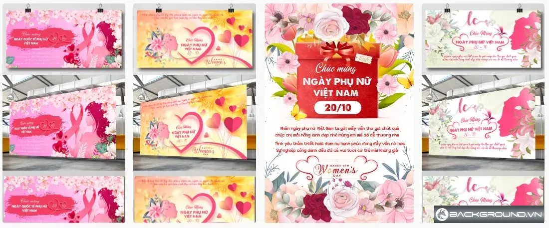 4+ Phông nền kỷ niệm ngày phụ nữ Việt Nam