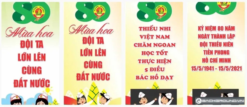 4+ Phướn treo ngày thành lập đội thiếu niên tiền phong