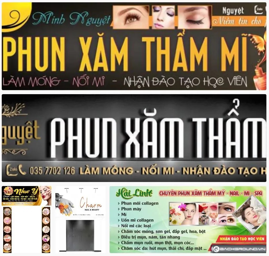 5+ Bảng hiệu phun xăm thẩm mỹ đẹp