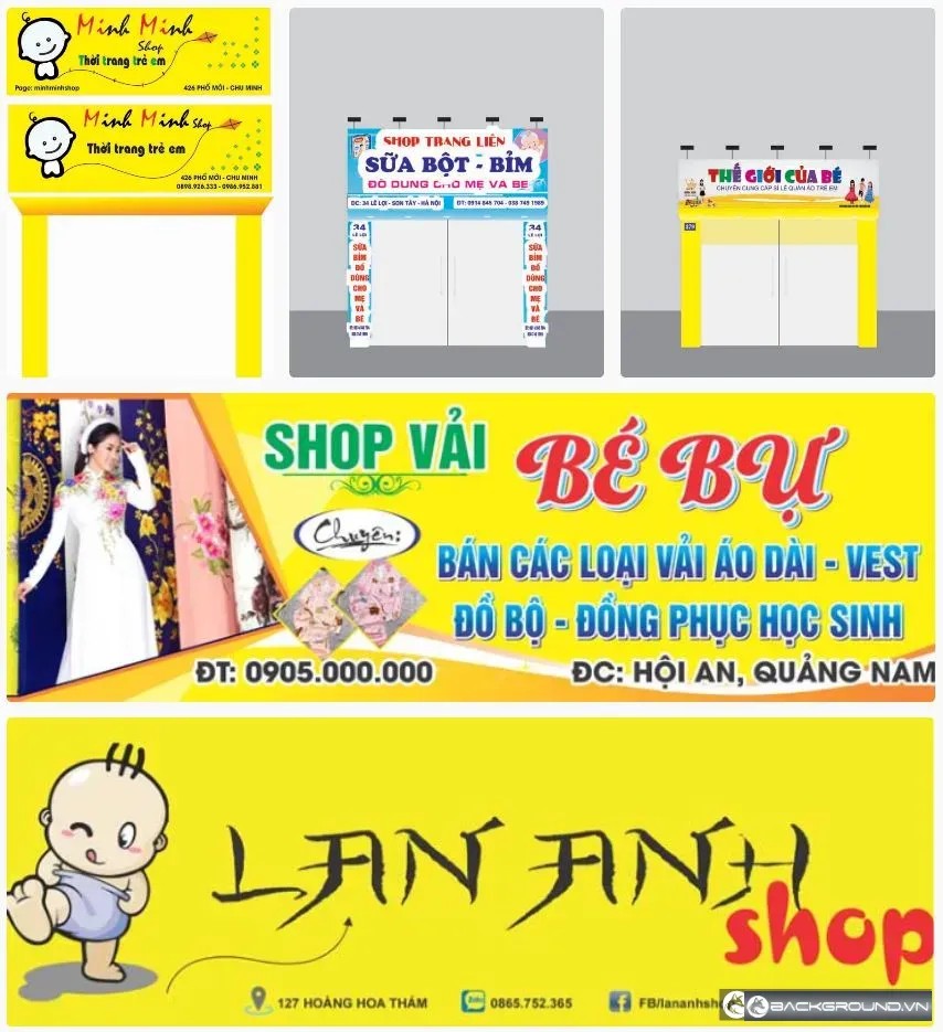 5+ Biển hiệu shop mẹ và bé