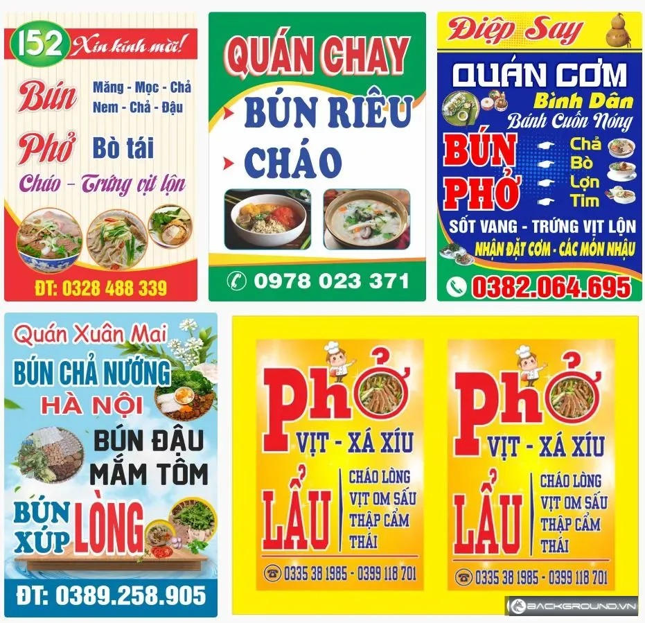 5+ Biển vẫy bún phở