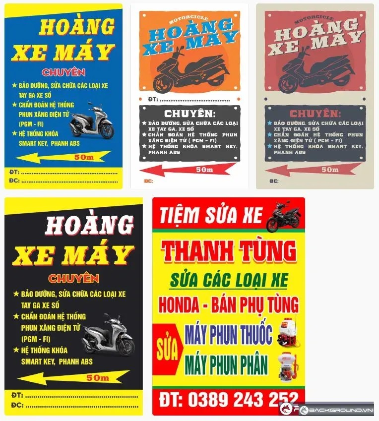 5+ Biển vẫy sửa xe máy