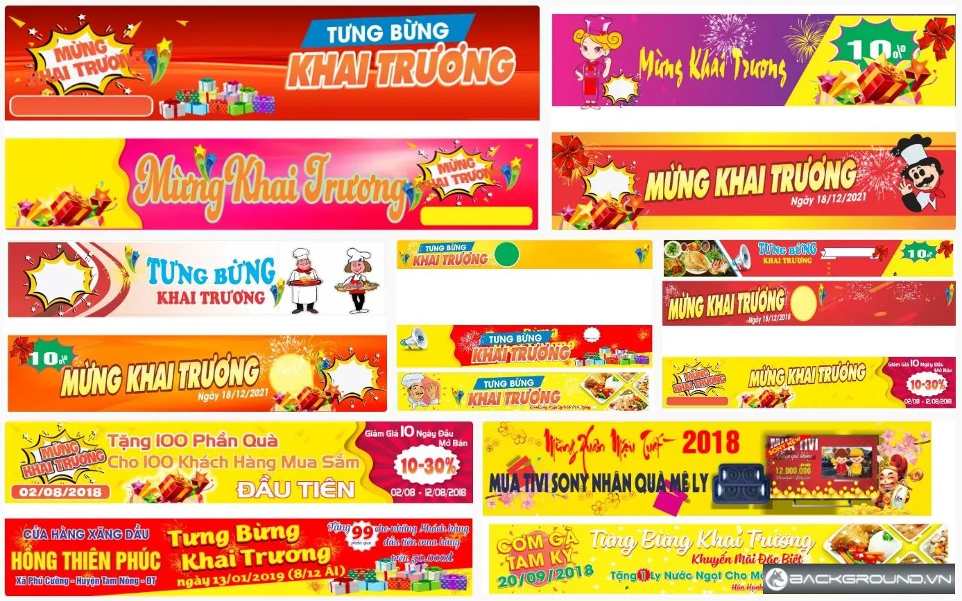 7+ Mẫu băng rôn khai trương