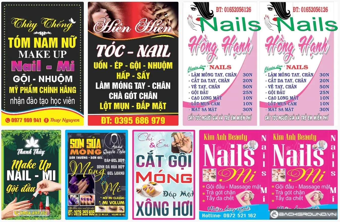 7+ Biển vẫy nail mi gội đầu