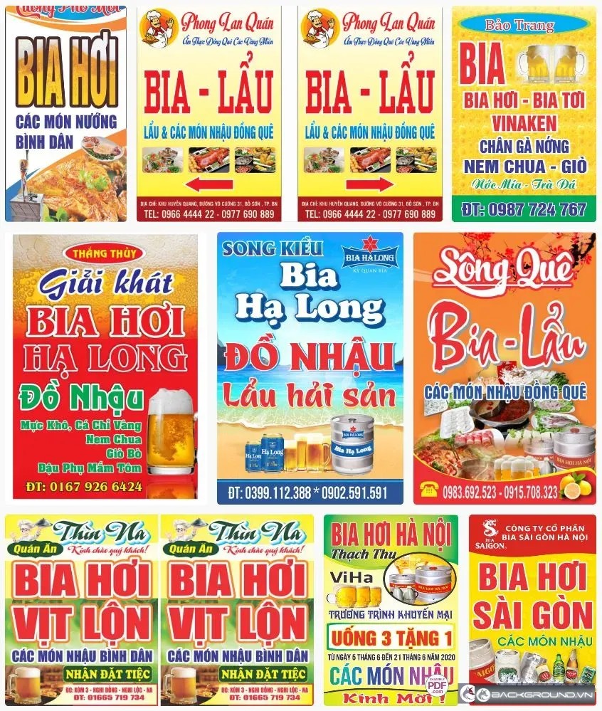 8+ Biển vẫy quán bia