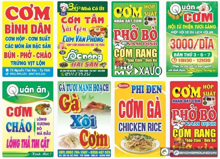 8+ Biển vẫy quán cơm