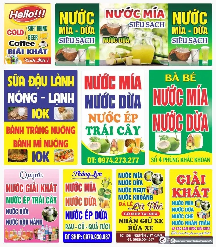 9+ Biển nước giải khát