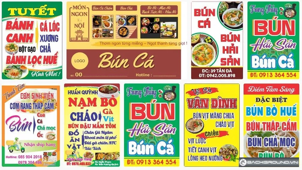 9+ Biển vẫy quán bún phở