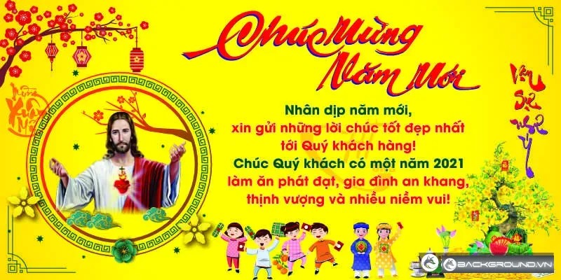 Backdrop chúc mừng năm mới công giáo