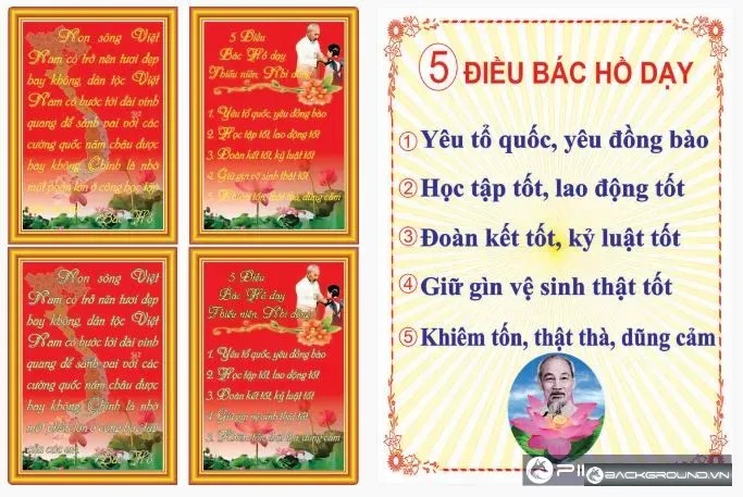 2+ Bảng năm điều bác hồ dạy