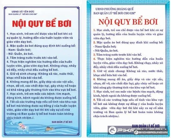 2+ Nội quy bể bơi trường học