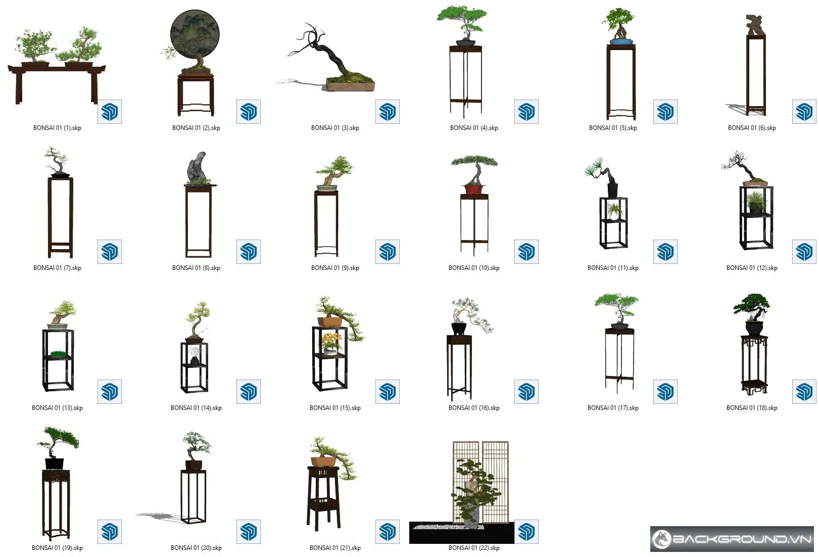 22+ Cây Bonsai SketchUp