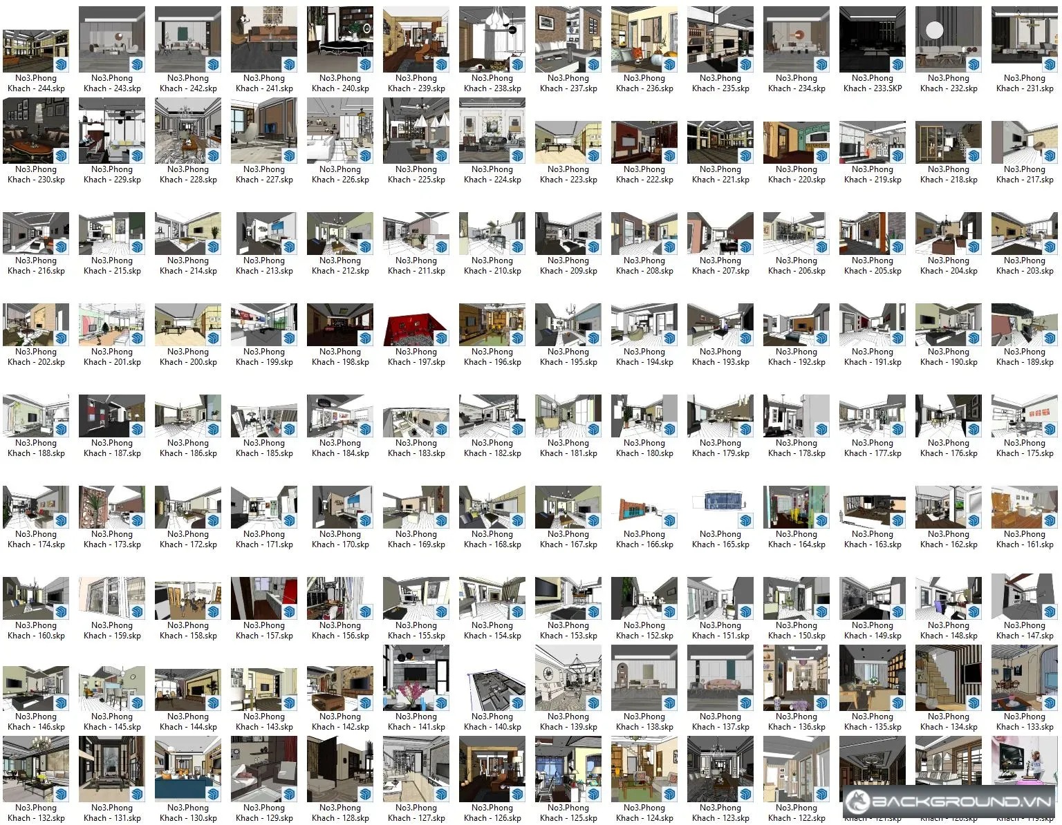 244+ File sketchup phòng khách