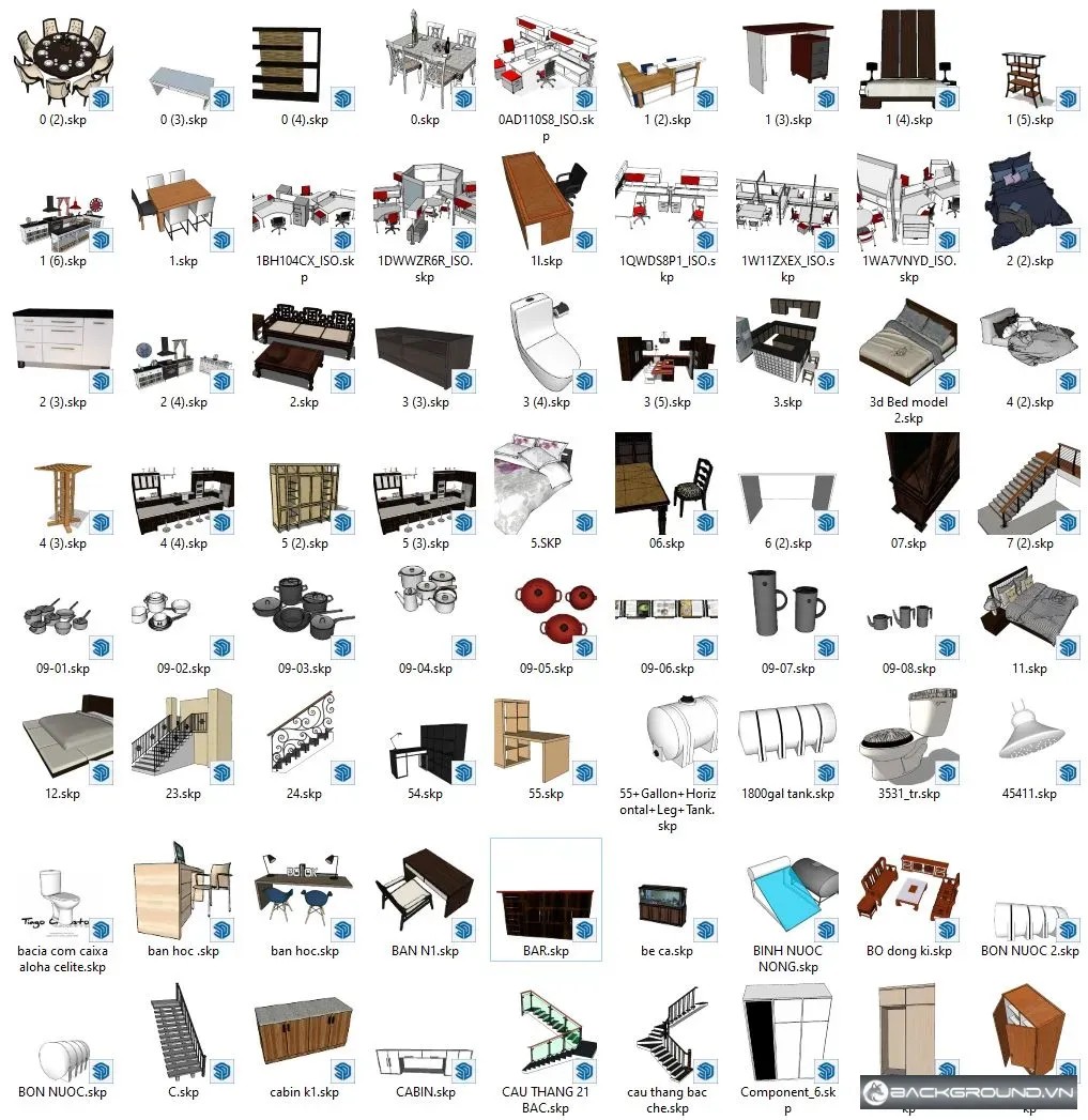 2444+ Nội thất SketchUp