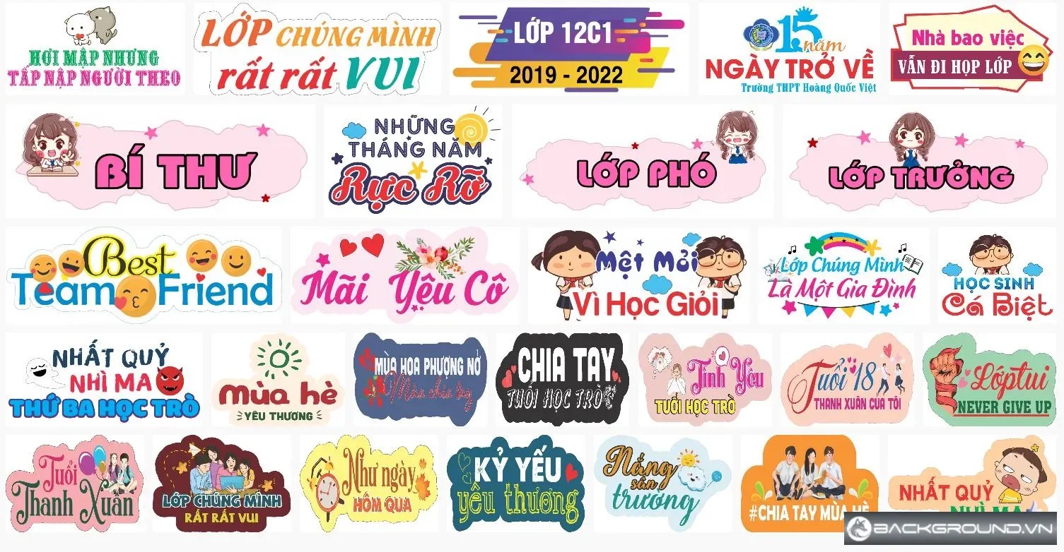 28+ Mẫu hashtag cầm tay họp lớp