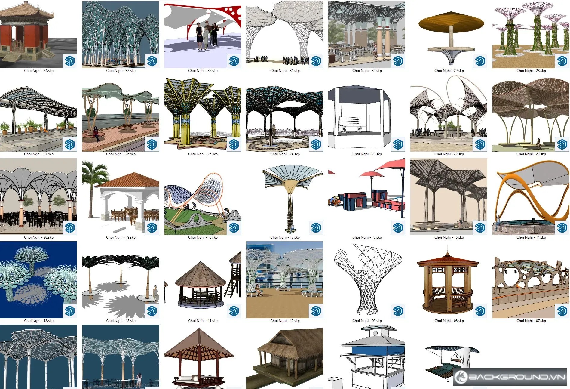 35+ Chòi nghỉ SketchUp