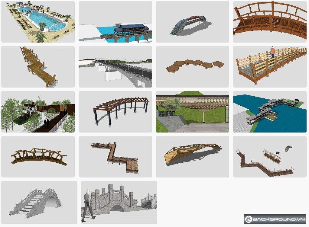 18+ Mô hình cầu SketchUp