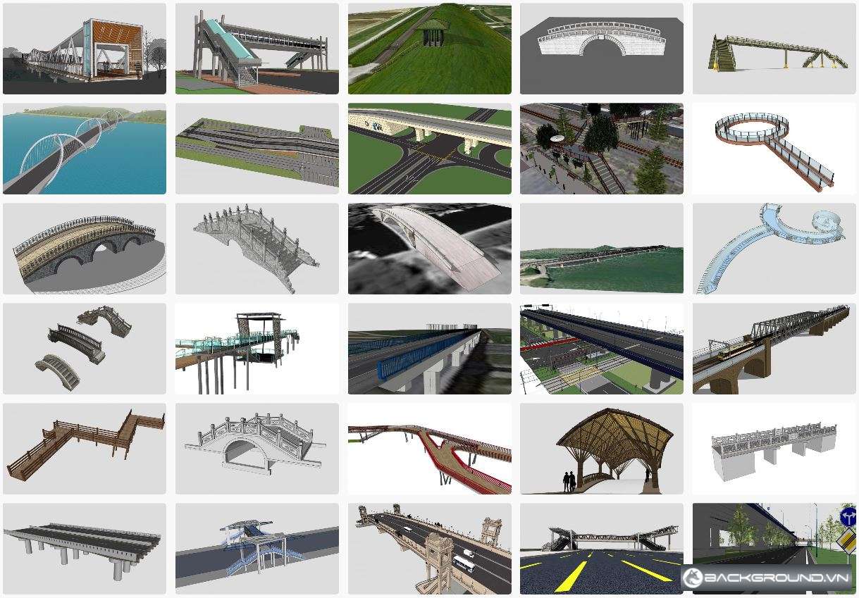30+ Mô hình cầu SketchUp