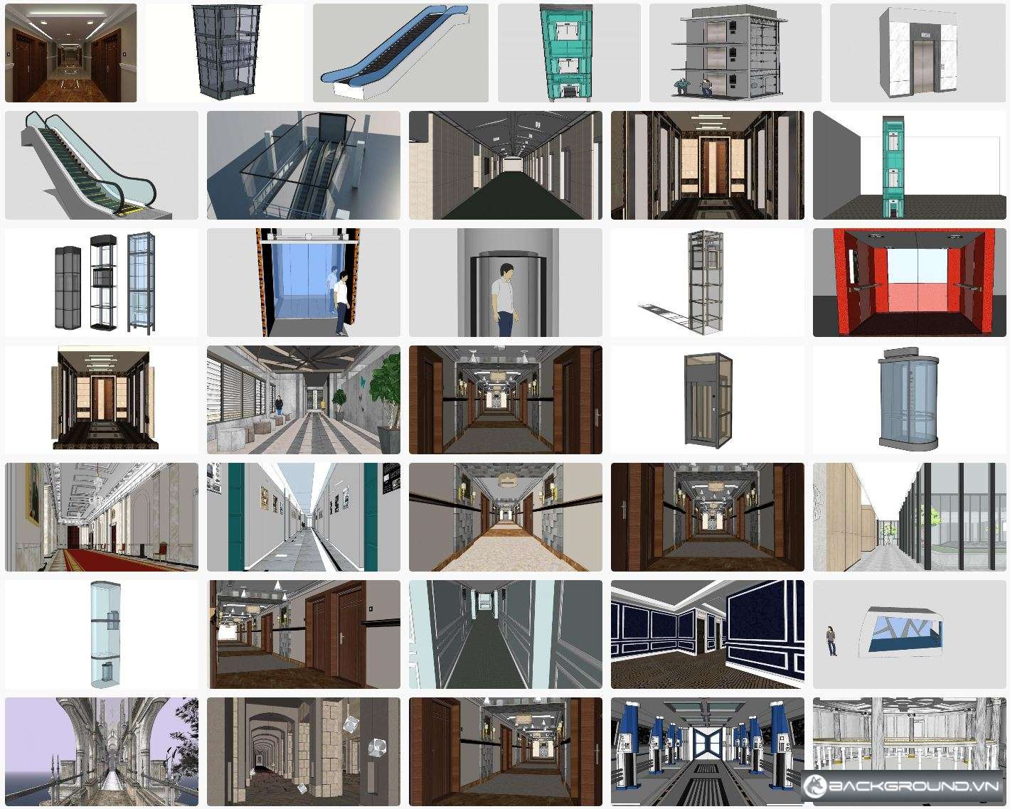 38+ Mô hình hành lang thang máy SketchUp