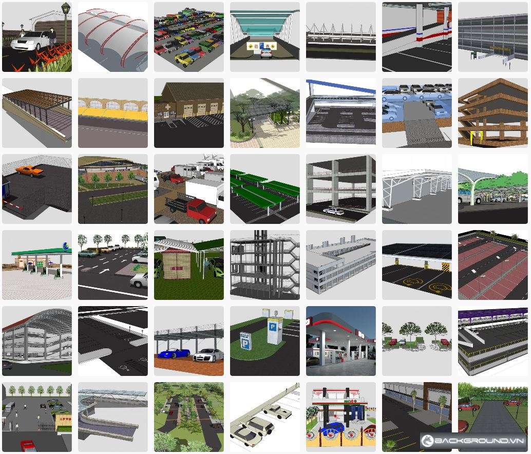 42+ Bãi đỗ xe SketchUp