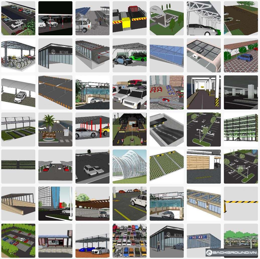 51+ Bãi đỗ xe SketchUp