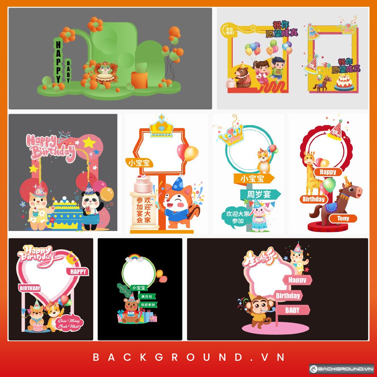 9+ Backdrop sinh nhật file AI EPS