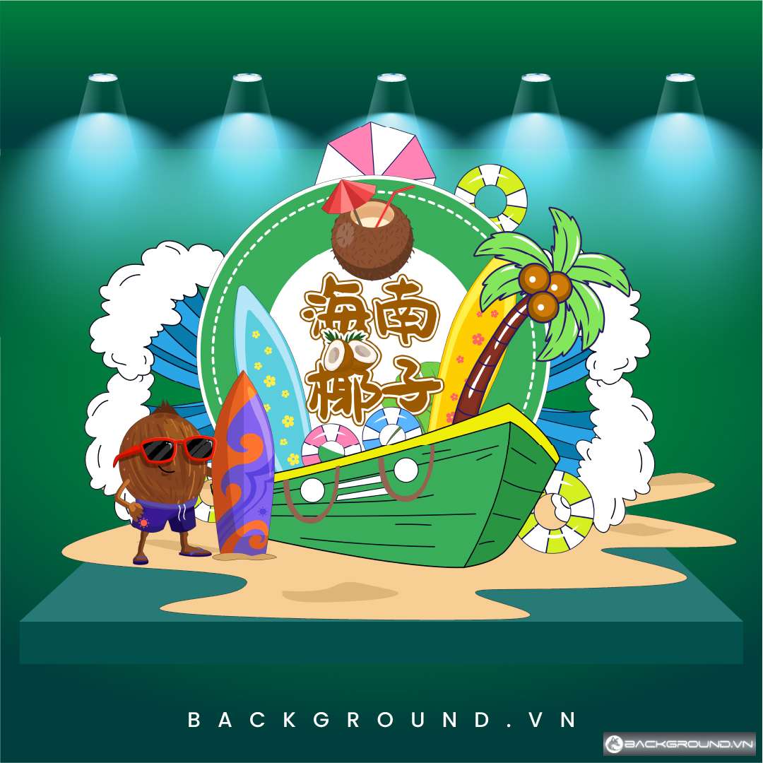 File CDR background chào hè – đi biển