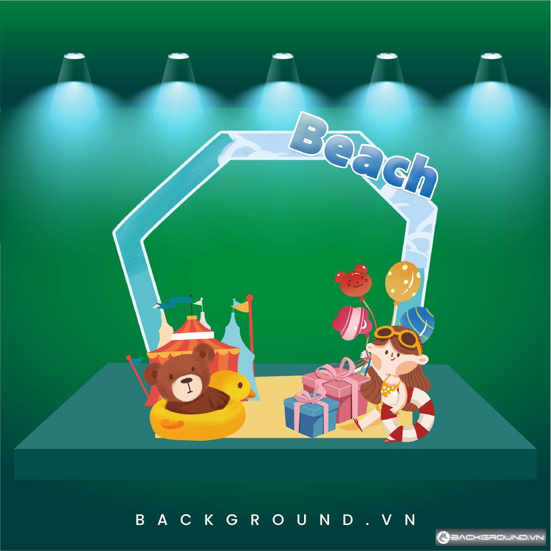 Mẫu decor chụp hình team đi biển (2)