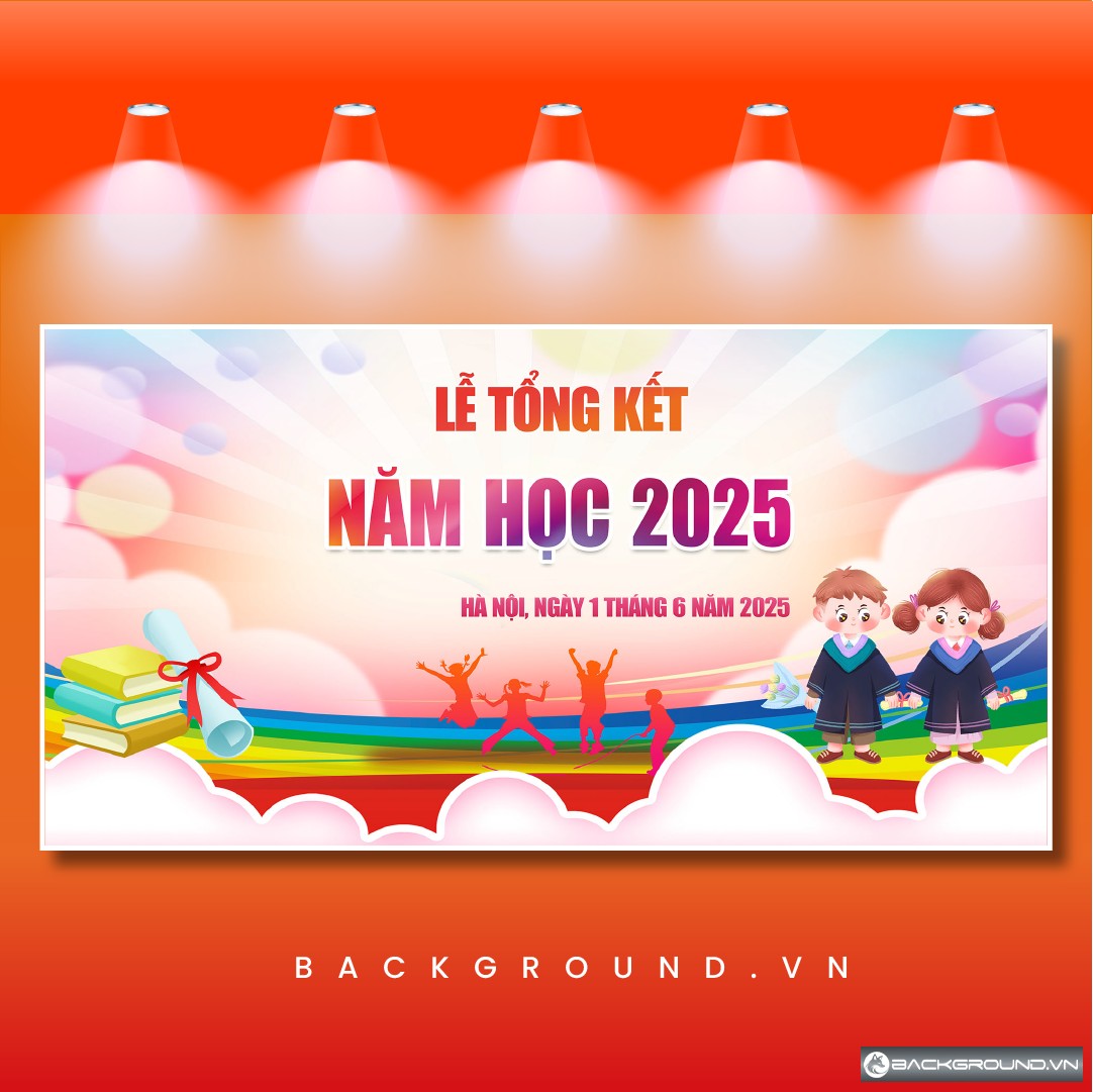 Phông nền tổng kết năm học 2025 trường Tiểu học (7)