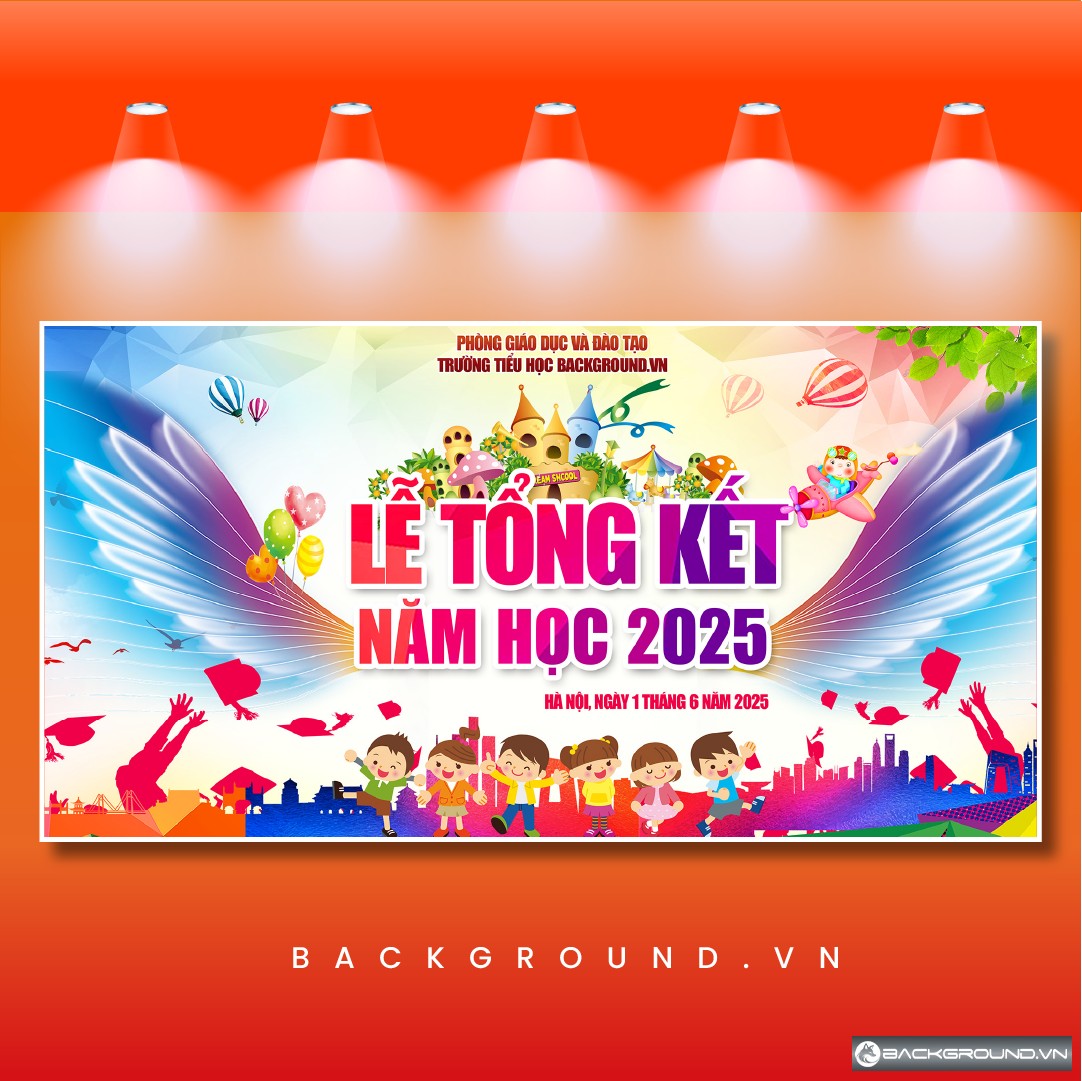 Phông nền tổng kết năm học trường Tiểu Học (1)